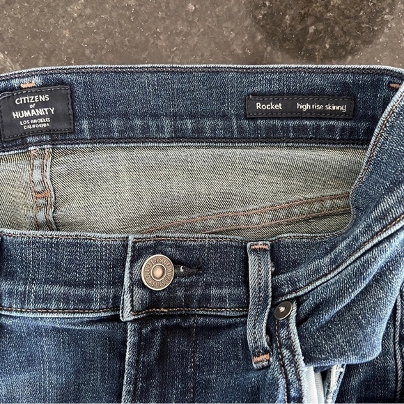 Citizen of Humanity Rocket High Rise Dark Wash Denim Skinny Jeans Size 27 - Picture 11 of 16